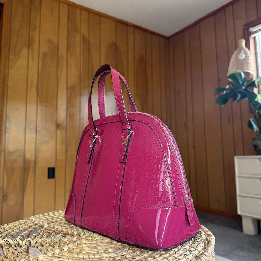 Gucci Microguccissima Pink Patent Leather Nice Dome Bag Pre-Loved Authentic - Picture 3 of 16